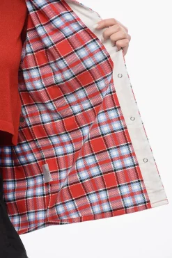 Outlet Overshirt in Misto Cotone Plaid Check con Dettagli Frangiati Donna Camicie