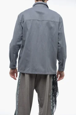 Clearance Overshirt in Misto Cotone PENNY con Dettaglio Bandana Uomo Camicie