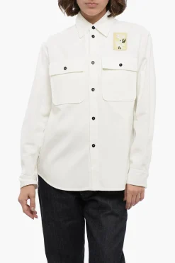 Best Overshirt in Velour a Coste con Patch Ricamato Donna Camicie