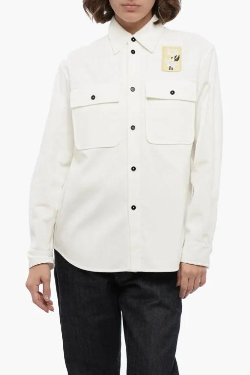 Best Overshirt in Velour a Coste con Patch Ricamato Donna Camicie