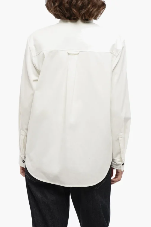 Best Overshirt in Velour a Coste con Patch Ricamato Donna Camicie