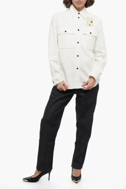 Best Overshirt in Velour a Coste con Patch Ricamato Donna Camicie