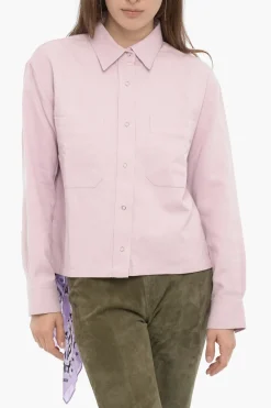 Overshirt MARINA in Cotone e Lino a Tinta Unita con Dettaglio Bandana>Destin Discount