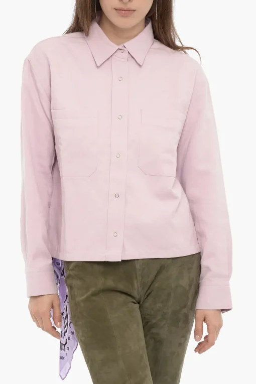 Overshirt MARINA in Cotone e Lino a Tinta Unita con Dettaglio Bandana>Destin Discount