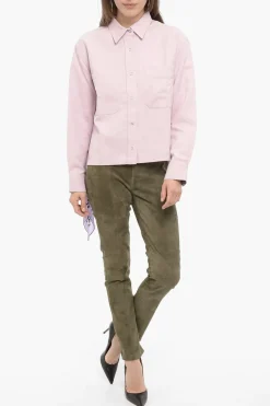 Overshirt MARINA in Cotone e Lino a Tinta Unita con Dettaglio Bandana></noscript>Destin Discount