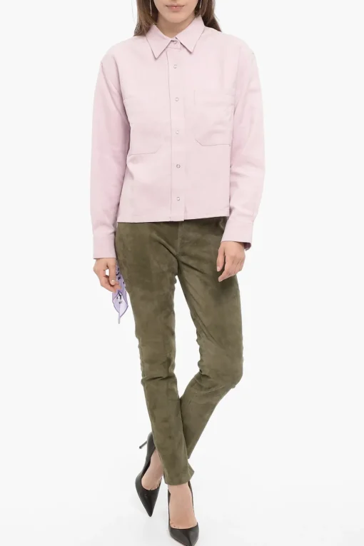 Overshirt MARINA in Cotone e Lino a Tinta Unita con Dettaglio Bandana>Destin Discount