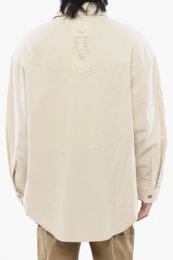 Fashion Overshirt MARLAS in Tinta Unita con Ricami Uomo Camicie