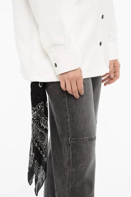 Overshirt PENNY in Cotone e Lino a Tinta Unita con Dettaglio Bandana>Destin Fashion