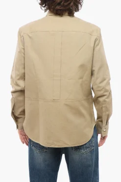 Online Overshirt Sahariana in Cotone con Collo Francese Uomo Camicie
