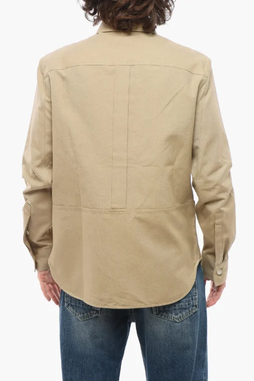 Online Overshirt Sahariana in Cotone con Collo Francese Uomo Camicie