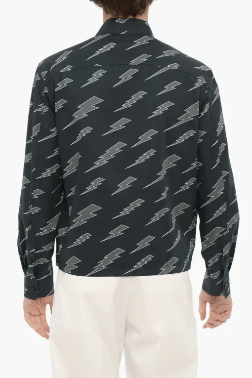 Overshirt Stampata con Chiusura Zip>Neil Barrett Sale