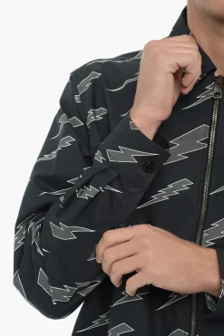 Overshirt Stampata con Chiusura Zip></noscript>Neil Barrett Sale