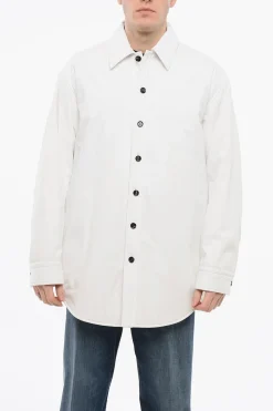 Overshirt Trapuntato in Cotone con Tasche a Filo>Bottega Veneta Fashion
