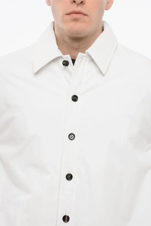 Overshirt Trapuntato in Cotone con Tasche a Filo>Bottega Veneta Fashion