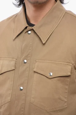 Overshirt Utility DRAGON in Twill di Cotone con Bottoni Automatici></noscript>Department 5 Fashion