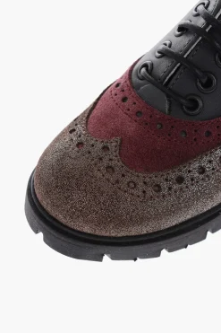 Oxford brogue in pelle con dettagli glitter>Monnalisa Discount