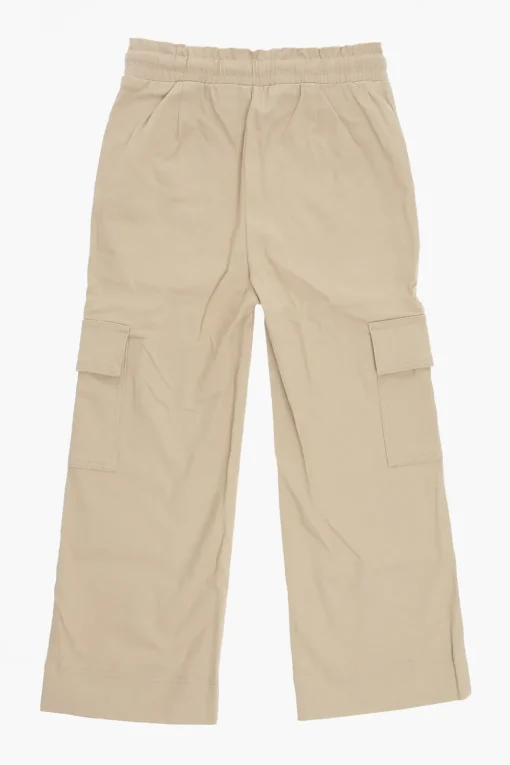 Hot Pantaloi Cargo PAPERBAG in Cotone Stretch con Elastico in Vita Abbigliamento