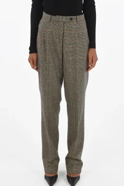 Best pantalone a doppia pince SURO pied-de-poule a vita alta Donna Pantaloni
