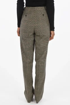 Best pantalone a doppia pince SURO pied-de-poule a vita alta Donna Pantaloni