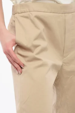 New Pantalone Crop Svasato con Orlo a Taglio Vivo Donna Pantaloni