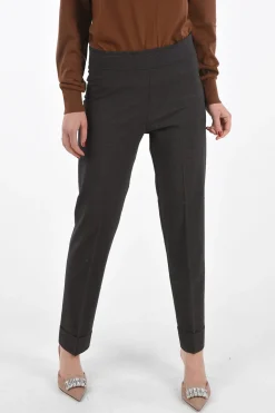 pantalone district check ad orlo con risvolto>Avenue Montaigne Sale
