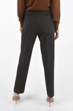 pantalone district check ad orlo con risvolto>Avenue Montaigne Sale