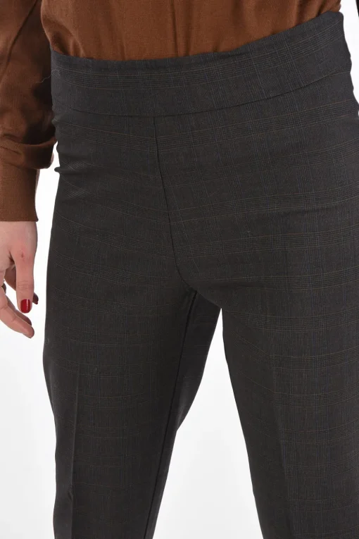 pantalone district check ad orlo con risvolto>Avenue Montaigne Sale