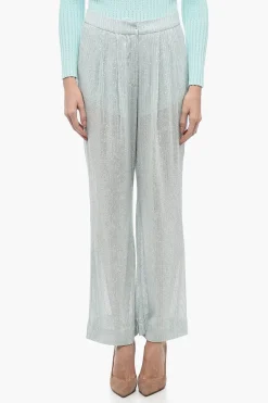 Pantalone in Mesh con Ricamo di Paillettes>Rotate Sale