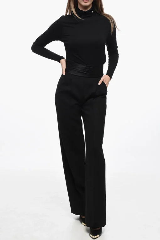 Hot Pantalone Sartoriale a Doppia Pinces con Fusciacca Donna Pantaloni