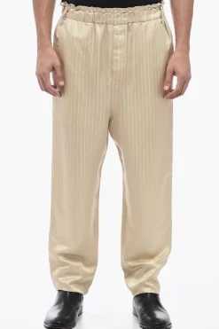 Pantalone Sartoriale a Righe con Coulisse>Saint Laurent Outlet