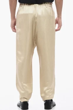 Pantalone Sartoriale a Righe con Coulisse>Saint Laurent Outlet