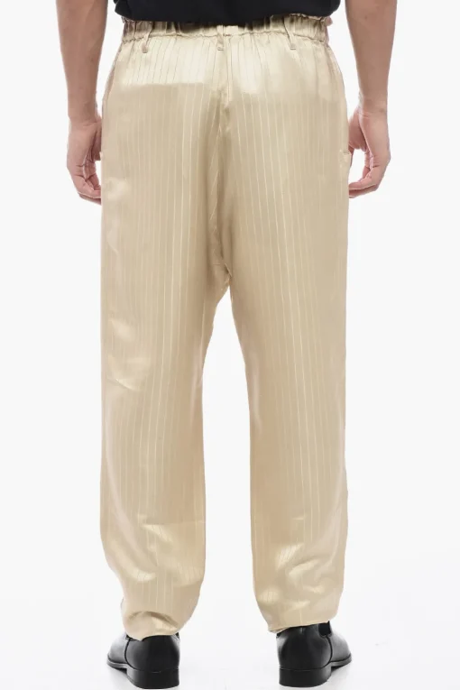 Pantalone Sartoriale a Righe con Coulisse>Saint Laurent Outlet
