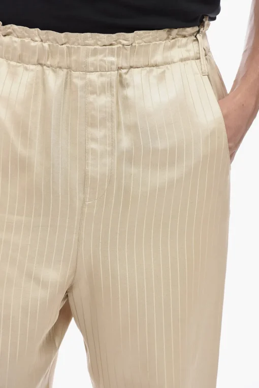 Pantalone Sartoriale a Righe con Coulisse>Saint Laurent Outlet