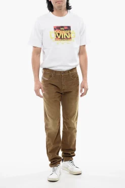 Online Pantaloni 5 Tasche 2023 D-FINITIVE in Velour a Coste Uomo Pantaloni
