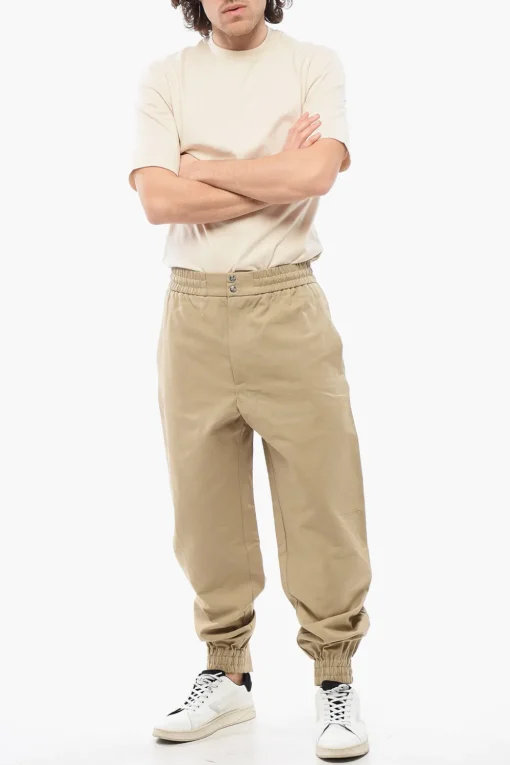 Pantaloni 4 Tasche in Cotone con Polsini Elastici>Alexander McQueen Fashion