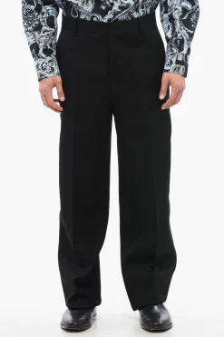 Pantaloni 4 Tasche in Lana Vergine con Passanti>Versace Best