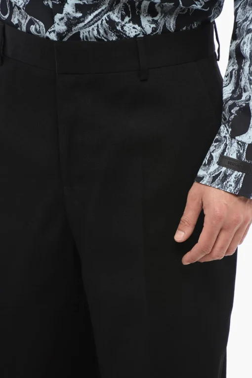 Pantaloni 4 Tasche in Lana Vergine con Passanti>Versace Best