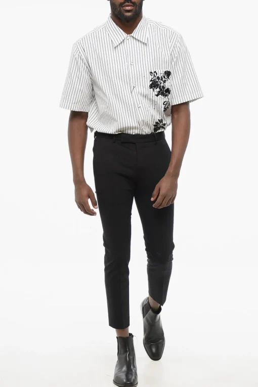 Online Pantaloni 4 Tasche in Lana Vergine Stretch Uomo Pantaloni