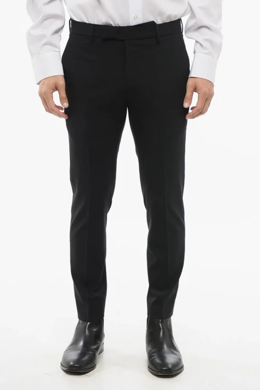 Online Pantaloni 4 Tasche in Lana Vergine Stretch Uomo Pantaloni