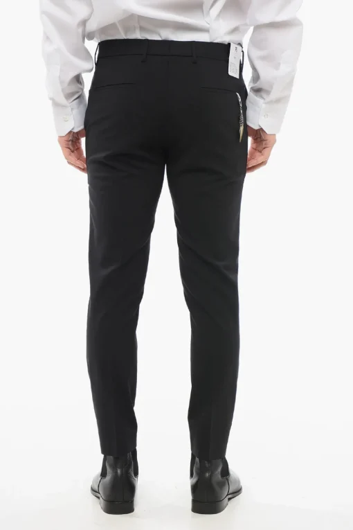 Online Pantaloni 4 Tasche in Lana Vergine Stretch Uomo Pantaloni