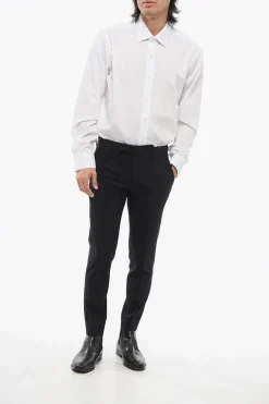 Online Pantaloni 4 Tasche in Lana Vergine Stretch Uomo Pantaloni