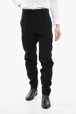 New Pantaloni 4 Tasche in Lana Vergine con Chiusura Nascosta Uomo Pantaloni