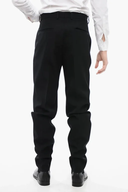 New Pantaloni 4 Tasche in Lana Vergine con Chiusura Nascosta Uomo Pantaloni