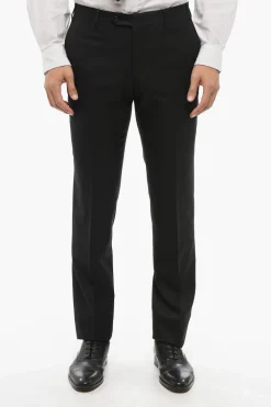 Clearance Pantaloni 4 Tasche in Lana Vergine Uomo Pantaloni
