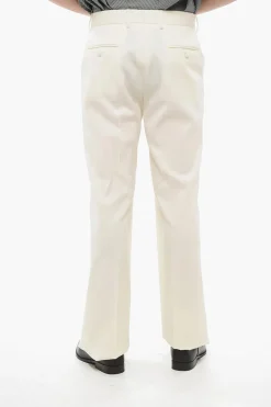 Clearance Pantaloni 4 Tasche in Misto Lana Vergine con Pince Frontale Uomo Pantaloni
