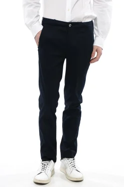 Discount Pantaloni 4 Tasche in Misto Cotone con Passanti Uomo Pantaloni