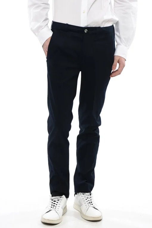 Discount Pantaloni 4 Tasche in Misto Cotone con Passanti Uomo Pantaloni
