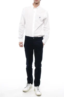 Discount Pantaloni 4 Tasche in Misto Cotone con Passanti Uomo Pantaloni