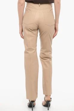 Pantaloni 5 Tasche in Pelle a Gamba Dritta>Remain Discount