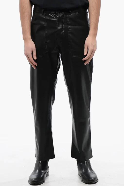 Pantaloni 5 Tasche JASPER in Pelle Vegan>Nanushka Hot